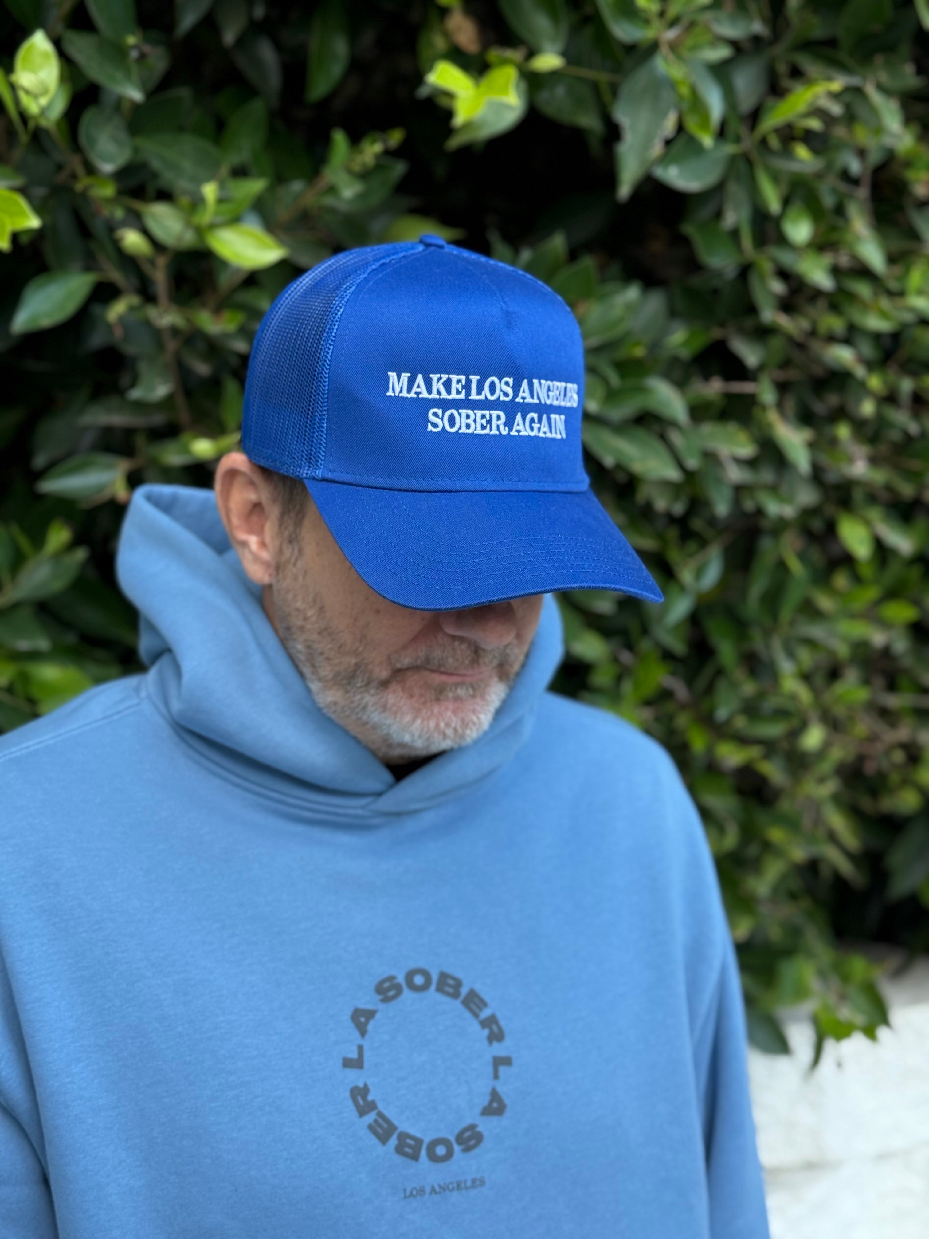 MAKE L.A. SOBER AGAIN HAT-BLUE