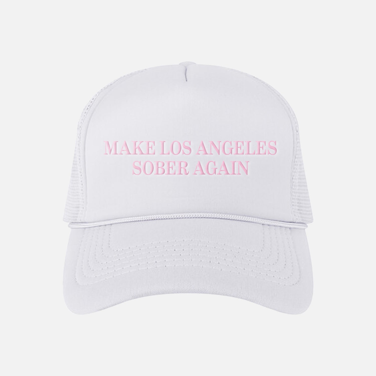 MAKE L.A. SOBER AGAIN HAT-WHITE